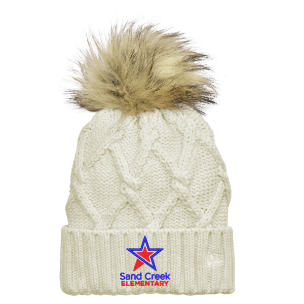 New Era Faux Fur Pom Beanie - Embroidered Logo Thumbnail