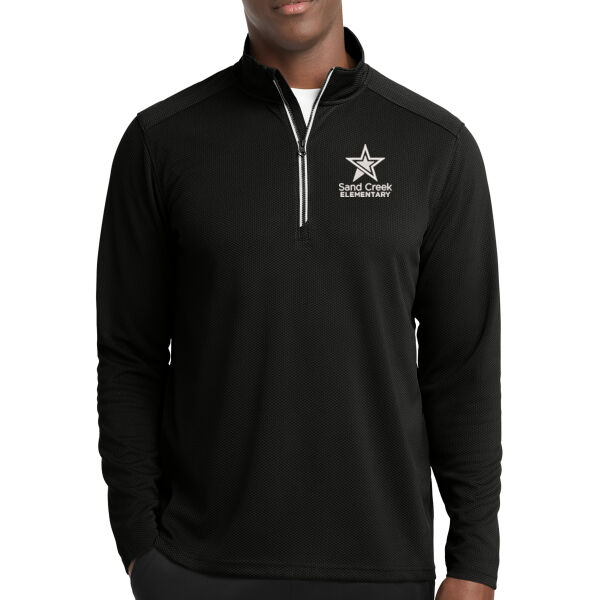 Sport-Tek Sport-Wick Textured 1/4 Zip Pullover - Embroidered Logo Thumbnail