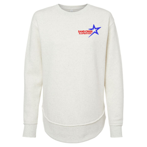 LAT Womens Weekend Fleece Crewneck Sweatshirt - Embroidered Logo Thumbnail