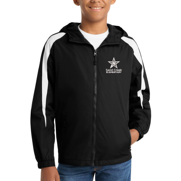 Sport Tek Youth Fleece Lined Colorblcok Jacket - Embroidered Logo Thumbnail