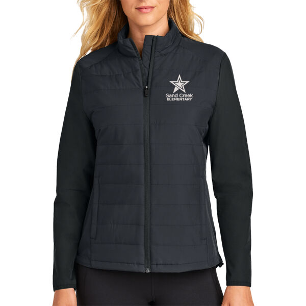 Sport Tek Womens Teknical Hybrid Jacket - Embroidered Logo Thumbnail