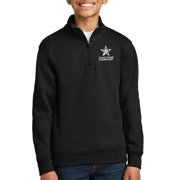 Port & Co Youth Core Fleece 1/4 Zip Pullover - Embroidered Logo Thumbnail