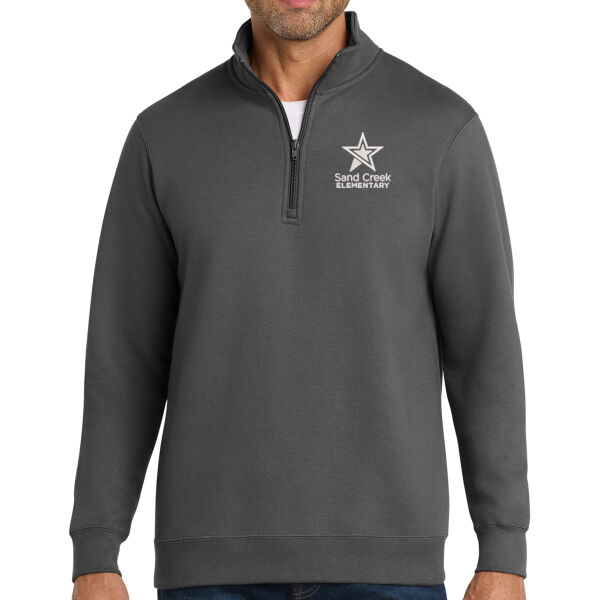 Port & Co Fan Favorite Fleece 1/4 Zip Pullover Sweatshirt - Embroidered Logo Thumbnail